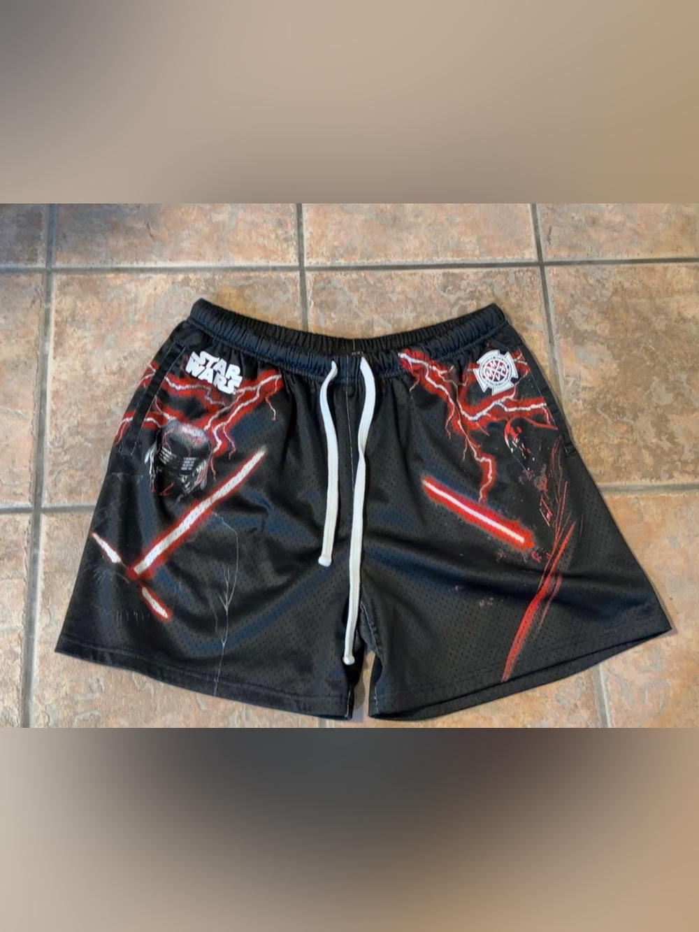 Darc Sport Black and Red Star Wars Athletic Shorts Size Large